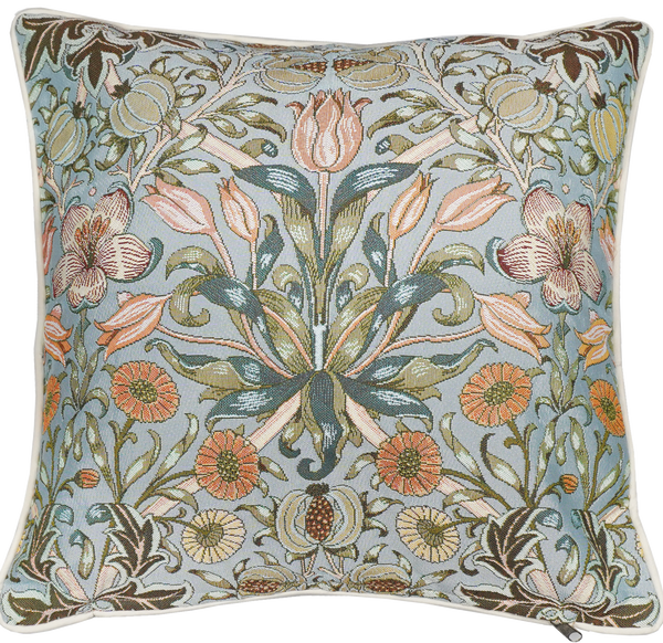 CCOV-PN-POME | WILLIAM MORRIS POMEGRANATE & LILY- PANELLED PILLOWCASE/CUSHION COVER 18X18 INCH