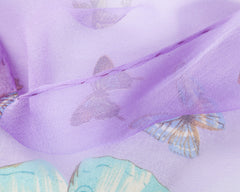 SC-BUTT-PURP | Purple 100% Pure Silk Butterfly Scarf - www.signareusa.com
