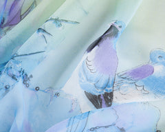SC-Chiffon Bird Blossom Sky Blue | Chiffon Scarf - www.signareusa.com