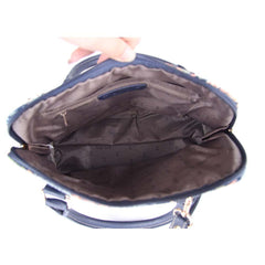 CONV-STBL | William Morris Strawberry Thief Blue Convertible Top Handle Purse Handbag - www.signareusa.com