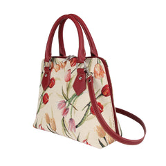 CONV-TULWT | Tulip White Convertible Top Handle Purse Handbag - www.signareusa.com
