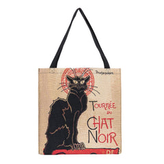 GUSS-ART-TS-CHAT | Steinlen Tournee du Chat Noir Foldable Gusset Shopping Bag - www.signareusa.com