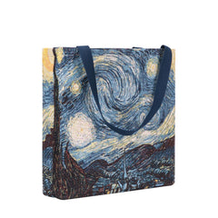GUSS-ART-VG-STAR | Van Gogh Starry Night Foldable Gusset Shopping Bag - www.signareusa.com