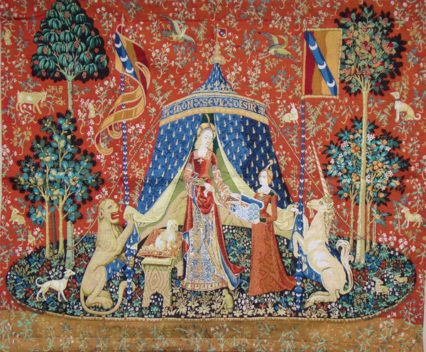 WH-LU-DE | LADY AND THE UNICORN A MON SEUL DESIR 47 X 33 " INCH WALL HANGING TAPESTRY ART - www.signareusa.com