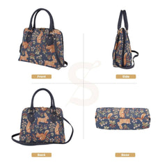 CONV-FORE | Forest Life Blue Top Handle Purse Handbag