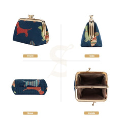 FRMP-DACH | DACHSHUND COIN CLASP FRAME PURSE WALLET