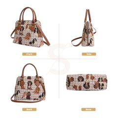 CONV-KGCS | King Charles Cavalier Spaniel Convertible Top Handle Purse Handbag