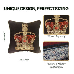 CCOV-PN-CRWBK | PANEL-CROWN BLACK PILLOWCASE/CUSHION COVER 18X18 INCH