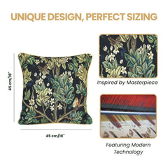 CCOV-ART-MORRIS-2 | WILLIAM MORRIS TREE OF LIFE BLUE Pillowcase/CUSHION COVER | DECORATIVE DESIGN FASHION HOME PILLOW 18X18 INCH