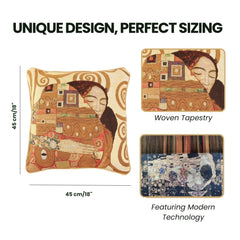 CCOV-ART-KLIMT-3 | Gustav Klimt Tree of Life Kiss Pillowcase/CUSHION COVER | DECORATIVE DESIGN FASHION HOME PILLOW 18X18 INCH