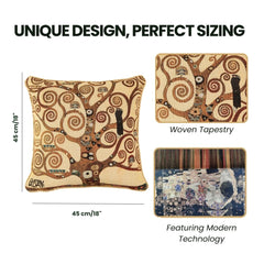CCOV-ART-KLIMT-2 | Gustav Klimt Tree of Life Pillowcase/CUSHION COVER | DECORATIVE DESIGN FASHION HOME PILLOW 18X18 INCH