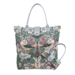 FOLD-STGR | STRAWBERRY THIEF GREY FOLDING BAG