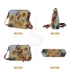 XB02-ART-VG-SUNF | VAN GOGH SUNFLOWERS CROSS BODY BAG PURSE HANDBAG