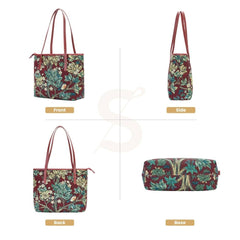 COLL-ART-WM-TLRD | William Morris Tree of Life Red College/Shoulder Tote Bag