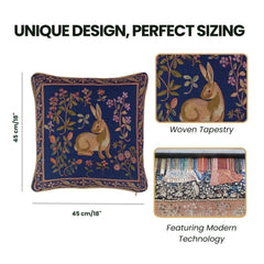 CCOV-ART-LU-RABBITBL	Cushion Cover Art Rabbit Blue W45 x H45 CM (W18 x H18 INCH)