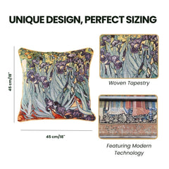 CCOV-ART-VANGOGH-2 | VAN GOGH IRIS PILLOWCASE/CUSHION COVER | DECORATIVE DESIGN FASHION HOME PILLOW 18X18 INCH