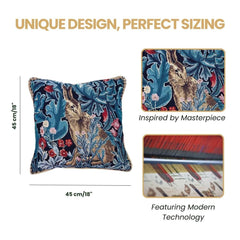 CCOV-ART-MORRIS-4 | WILLIAM MORRIS THE HARE PILLOWCASE/CUSHION COVER | DECORATIVE DESIGN FASHION HOME PILLOW 18X18 INCH