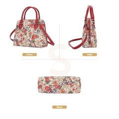 CONV-FLMD | Flower Meadow Convertible Top Handle Purse Handbag