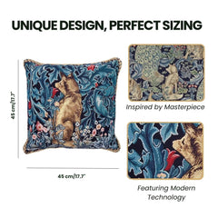 CCOV-ART-MORRIS-6 | WILLIAM MORRIS THE FOX PILLOWCASE/CUSHION COVER | DECORATIVE DESIGN FASHION HOME PILLOW 18X18 INCH