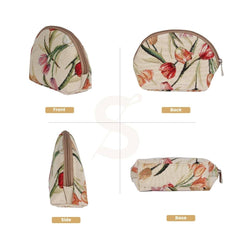 COSM-TULWT | Tulip White Cosmetic Make Up Bag