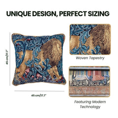 CCOV-ART-MORRIS-5 | WILLIAM MORRIS THE LION PILLOWCASE/CUSHION COVER | DECORATIVE DESIGN FASHION HOME PILLOW 18X18 INCH