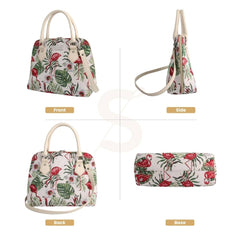 CONV-FLAM | Flamingo Convertible Top Handle Purse Handbag