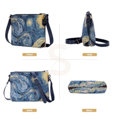 XB02-ART-VG-STAR | VAN GOGH STARRY NIGHT CROSS BODY BAG PURSE HANDBAG