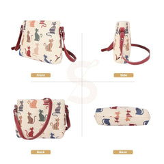 XB02-CHEKY | CHEEKY CAT CROSS BODY BAG PURSE HANDBAG