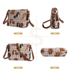 XB02-KGCS | KING CHARLES CAVALIER SPANIEL CROSS BODY BAG PURSE HANDBAG