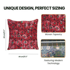 CCOV-RMTD | RENNIE MACKINTOSH ROSE AND TEAR DROP PILLOWCASE/CUSHION COVER | DECORATIVE DESIGN FASHION HOME PILLOW 18X18 INCH