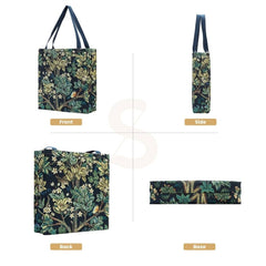 GUSS-ART-WM-TLBL | William Morris Tree of Life Blue Foldable Gusset Shopping Bag