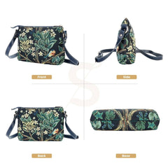 XB02-ART-WM-TLBL | WILLIAM MORRIS TREE OF LIFE BLUE CROSS BODY BAG PURSE HANDBAG