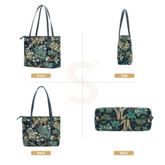 COLL-ART-WM-TLBL | William Morris Tree of Life Blue College/Shoulder Tote Bag