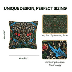 CCOV-PN-BLACKTHORN | WILLIAM MORRIS BLACKTHORN - PANELLED PILLOWCASE/CUSHION COVER 18X18 INCH