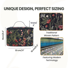TOIL-MGDBK | MORNING GARDEN BLACK TOILETRY VANITY TRAVEL BAG