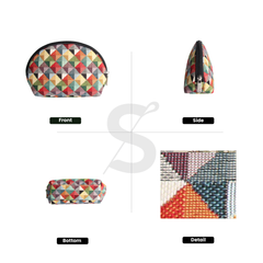COSM-MTRI | Multicolor Triangle Cosmetic Make Up Bag