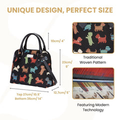 CONV-PUPPY | PLAYFUL PUPPY CONVERTIBLE TOP HANDLE PURSE HANDBAG