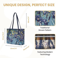 COLL-ART-VG-IRIS | Van Gogh Iris College/Shoulder Tote Bag