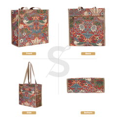SHOP-STRD | WILLIAM MORRIS STRAWBERRY THIEF RED SHOPPER BAG