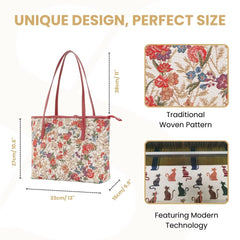COLL-FLMD | Flower Meadow College/Shoulder Tote Bag
