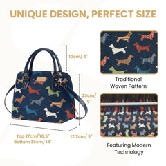 CONV-DACH | Dachshund Convertible Top Handle Purse Handbag