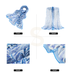 SC-SILK-WM-WIOW | 100% PURE SILK SCARF WILLIAM MORRIS WILLOW BOUGH