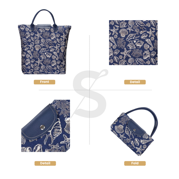 Sea Shell Foldable Reusable Grocery shopping Bag – Signare USA