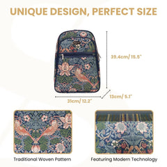 BKPK-STBL | William Morris Strawberry Thief Blue Backpack