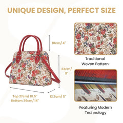 CONV-FLMD | Flower Meadow Convertible Top Handle Purse Handbag