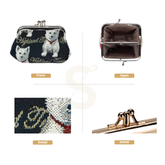FRMP-WES | WESTIE DOG COIN CLASP FRAME PURSE WALLET