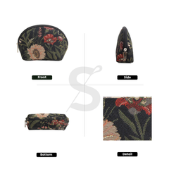 COSM-MGDBK | Morning Garden Black Cosmetic Make Up Bag