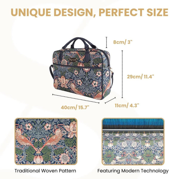 CPU-STBL | William Morris Strawberry Thief Blue Computer Laptop Bag Ca ...