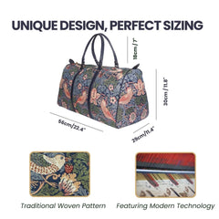 BHOLD-STBL | William Morris Strawberry Thief Blue Big Holdall/Duffel Bag
