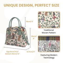 CONV-ALICE | Charles Voysey Alice in Wonderland Convertible Top Handle Purse Handbag